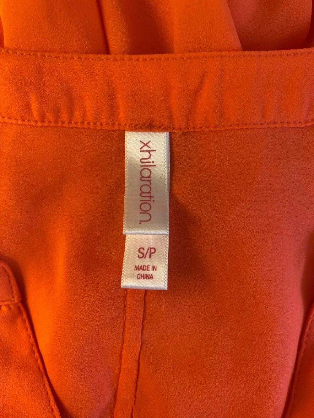 Xhilaration Orange Long Sleece V Neck Button Front Blouse